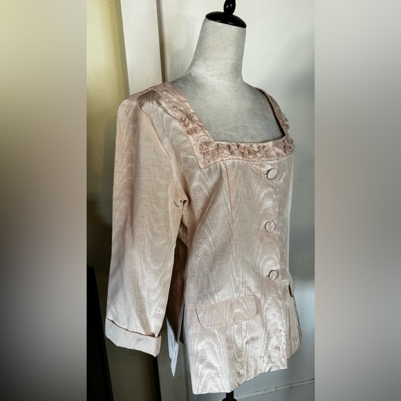 Vintage 90’s Victoria’s Secret Blazer Blush Pink Sexy Suit Jacket Beaded - Picture 12 of 16